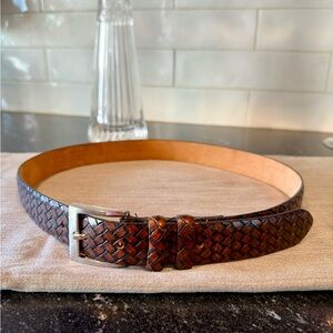Ermenegildo Zegna Brown Braided Leather Belt